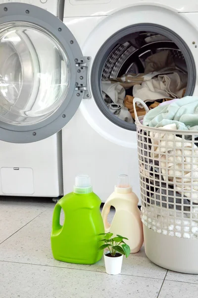 Aesthetic Laundry Concept Eco Friendly Detergent Laundry — Stok fotoğraf