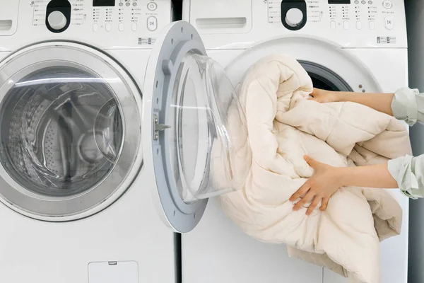 aesthetic laundry concept, washing blanket