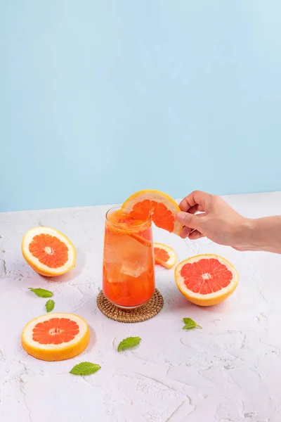 Summer Background Grapefruit Ade Juice Drink Grapefruits — ストック写真