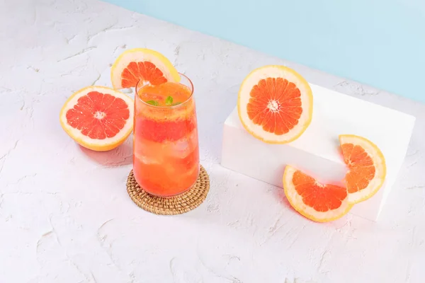 Summer Background Grapefruit Ade Juice Drink Grapefruits — ストック写真