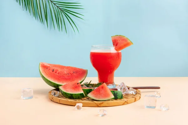 Summer Background Watermelon Ade Juice Drink Watermelon Fruit — Zdjęcie stockowe