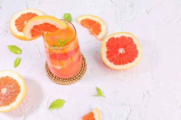 Summer Background Grapefruit Ade Juice Drink Grapefruits — Zdjęcie stockowe