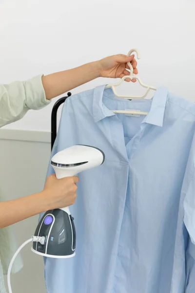 Aesthetic Laundry Concept Ironing Clothes — Stock Photo, Image