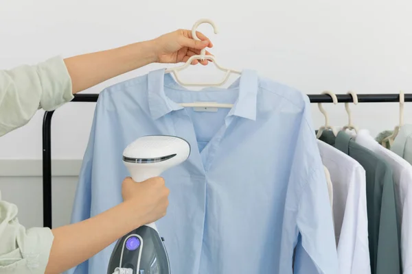 Aesthetic Laundry Concept Ironing Clothes — Zdjęcie stockowe