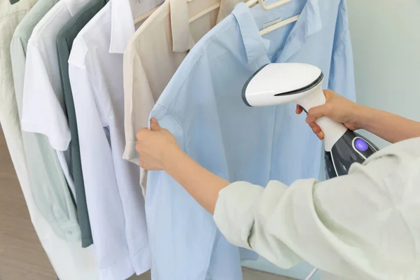 Aesthetic Laundry Concept Ironing Clothes — Stock Photo, Image