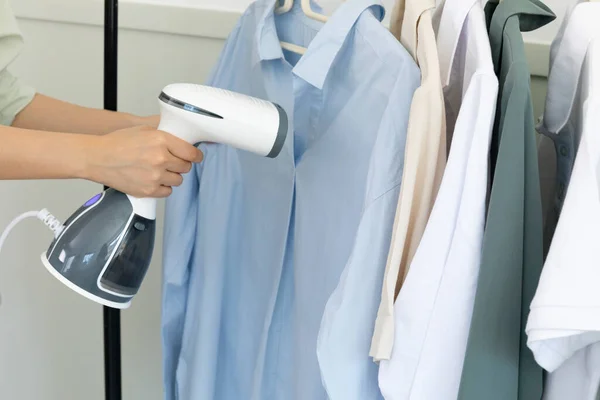 Aesthetic Laundry Concept Ironing Clothes — Fotografia de Stock