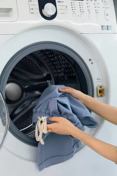 Aesthetic Laundry Concept Clothing Laundry — Zdjęcie stockowe