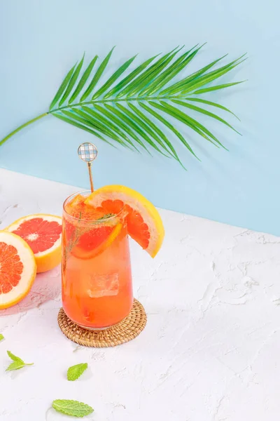 Summer Background Grapefruit Ade Juice Drink Grapefruits — ストック写真