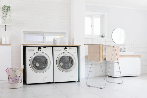 Aesthetic Laundry Concept Washing Room — Stok fotoğraf