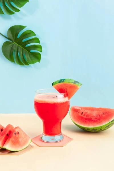 Summer Background Watermelon Ade Juice Drink Watermelon Fruit — Stockfoto