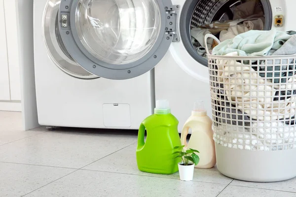 Aesthetic Laundry Concept Eco Friendly Detergent Laundry — Stok fotoğraf