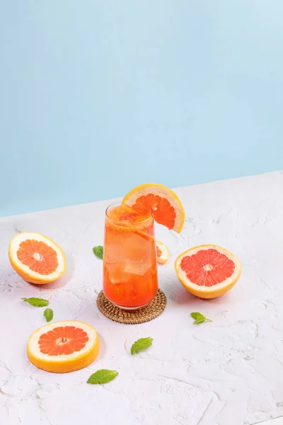 Summer Background Grapefruit Ade Juice Drink Grapefruits — ストック写真