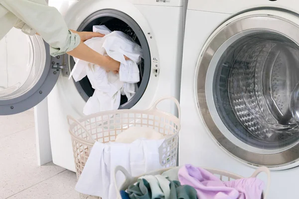Aesthetic Laundry Concept White Clothing Laundry — Stock Fotó
