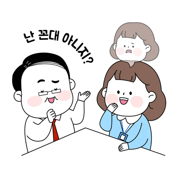 Cute Korean Young Girl Employee Character Series_Mentally Burned Out — 图库矢量图片