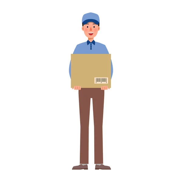 Vector Illustration Job Character Delivery Man — Vettoriale Stock