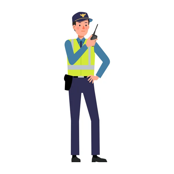 Vector Illustration Job Character Police Officer — Wektor stockowy