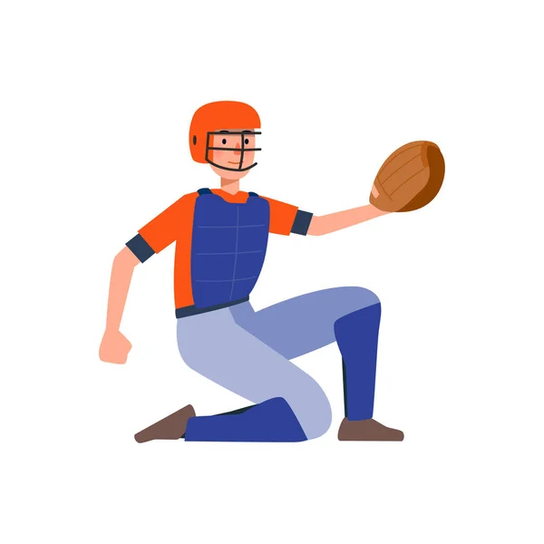 Vector Illustration Job Character Baseball Player — 스톡 벡터