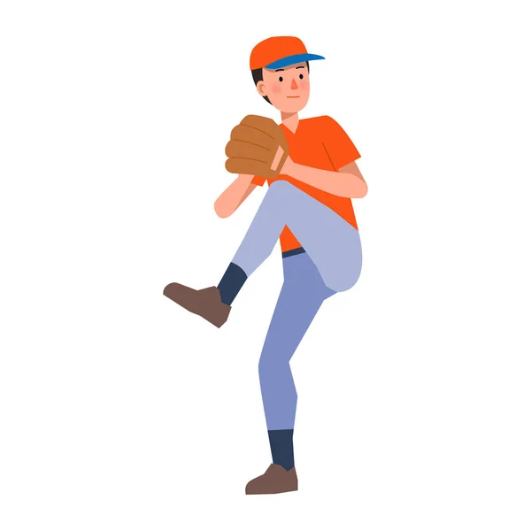 Vector Illustration Job Character Baseball Player — Stock Vector