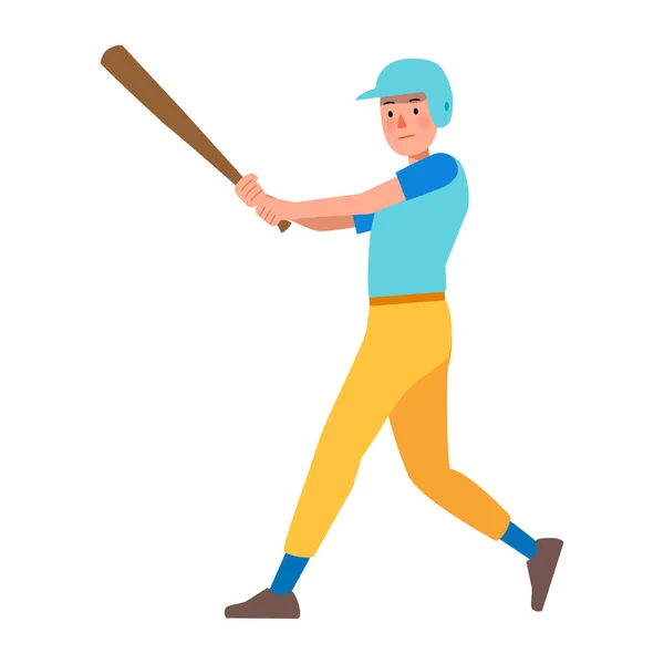 Векторная Иллюстрация Персонажа Работы Бейсболиста — стоковый вектор