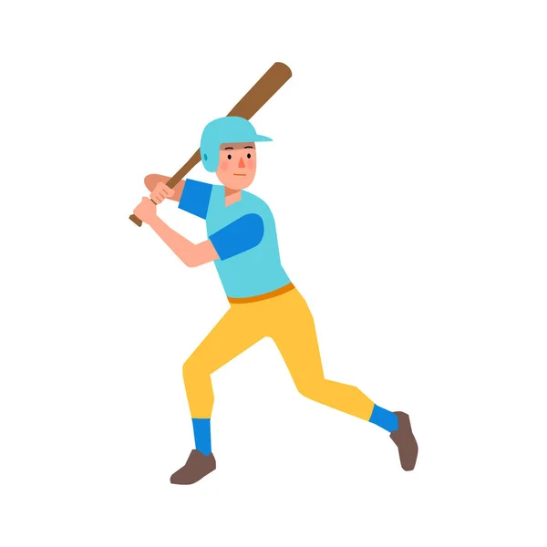 Векторная Иллюстрация Персонажа Работы Бейсболиста — стоковый вектор