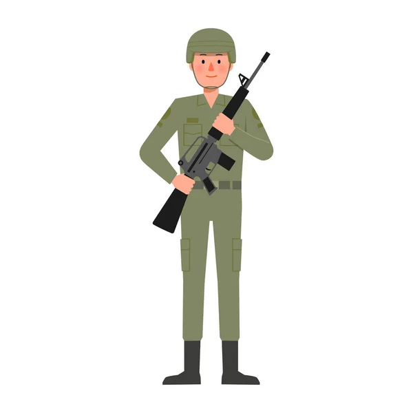 Vector Illustration Job Character_Soldier — vektorikuva