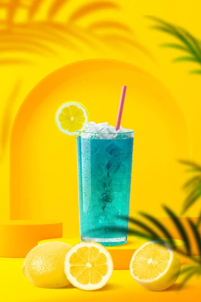 Renderowane Graficzny Letni Napój Picie Plakat Lemoniada — Zdjęcie stockowe
