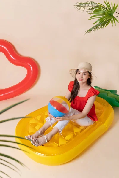 Vacaciones Verano Viaje Con Amigos Concepto Serie Coreano Hermosa Asiática — Foto de Stock