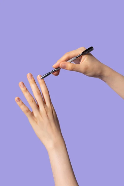 Beauté Mains Mouvement Série Soins Des Ongles — Photo