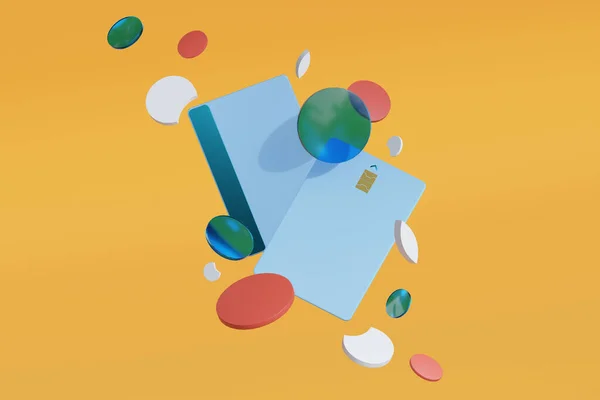 Färgglada Pop Renderad Bakgrund Med Kreditkort Lämplig För Betalning Och — Stockfoto