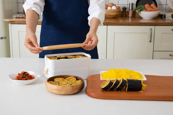 Uovo Basso Carb Keto Kimbap Rotolo Sushi Coreano — Foto Stock