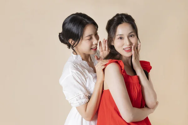 Férias Verão Viagem Com Amigos Conceito Series Korean Bela Asiático — Fotografia de Stock