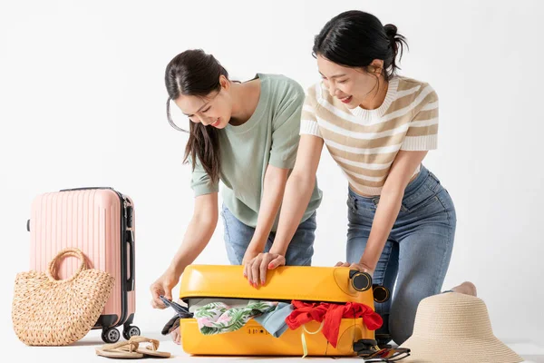 Preparing Summer Trip Concept Series_Korean Beautiful Asian Young Women — Stock Photo, Image