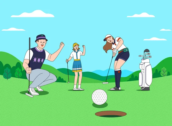 Golf Deporte Concepto Vector Ilustración — Archivo Imágenes Vectoriales