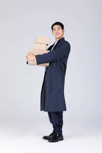Bell Uomo Coreano Anni Che Indossa Hanbok Moderno Indossando Hanbok — Foto Stock