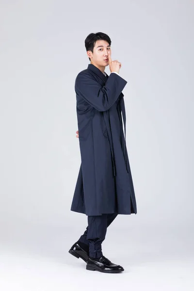 Dobře Vypadající Korejský Mladý Muž 20S Nosit Moderní Hanbok Sobě — Stock fotografie