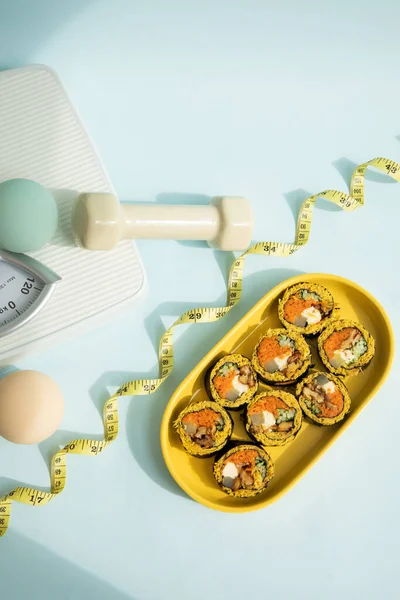 Alacsony Szénhidráttartalmú Tojás Keto Kimbap Koreai Sushi Tekercs — Stock Fotó