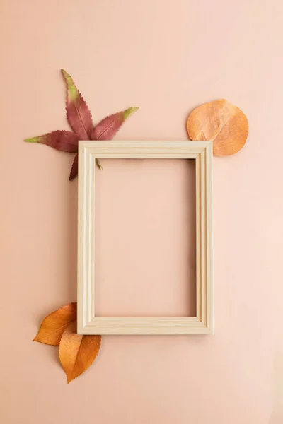 Autumn Aesthetics Mood Background Paper Frame Maple — Stock Photo, Image