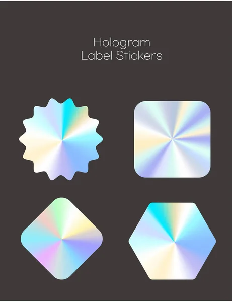 Hologram Štítky Štítky Set Vektorové Ilustrace — Stockový vektor