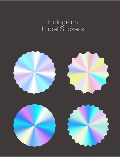 Holograma Etiqueta Adesivos Conjunto Vetor Ilustração —  Vetores de Stock