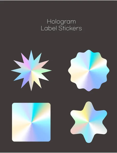 Holograma Etiqueta Adesivos Conjunto Vetor Ilustração —  Vetores de Stock