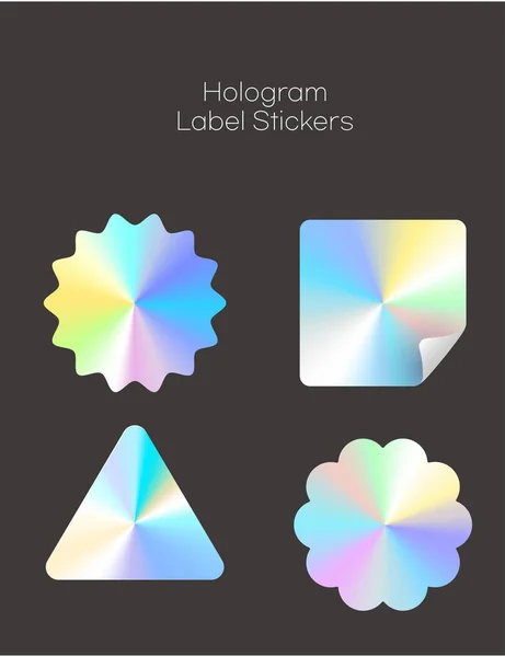 Hologram Štítky Štítky Set Vektorové Ilustrace — Stockový vektor