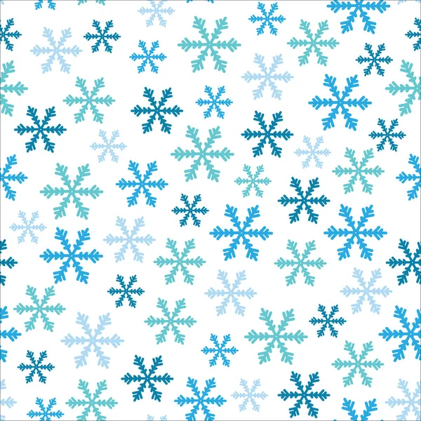 Leuke naadloze kerst en nieuwjaarspatroon. Vector illustratie winter patroon met sneeuwvlokken — Stockvector