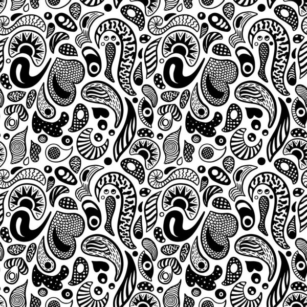 Cute cartoon doodle hipster seamless pattern. Template for your design, wallpaper, background, fabric, textile.