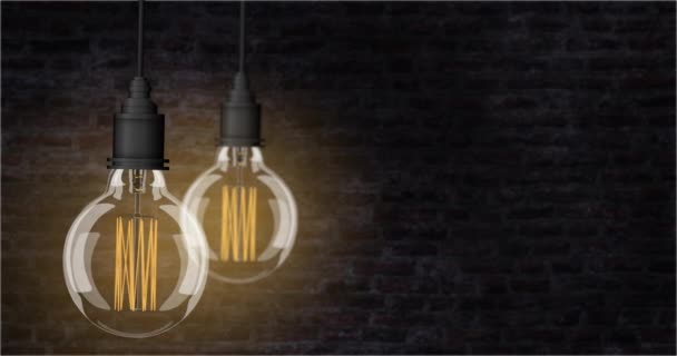 Edison Vintage Loft-Lampen Nahaufnahme 4K-Loop-Animation — Stockvideo