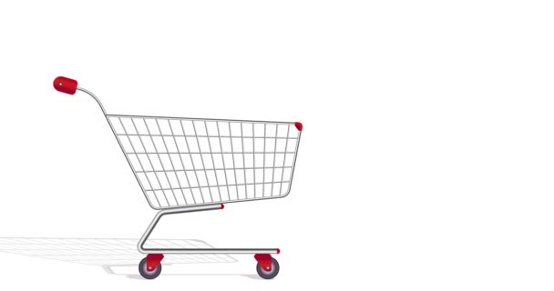 Cart Fruit Ang Vegetables Concept Trolley Full Products Advertising Market — Stock Video