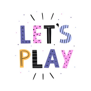 El çizimi bir cümle. Parlak bir yazı. Tişört baskısı, poster, oda dekorasyonu için vektör illüstrasyonu