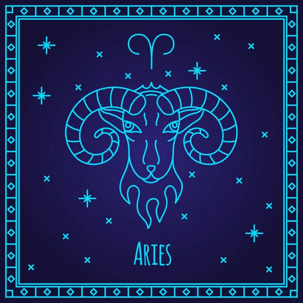 Signos del zodiaco de Aries. Ilustración vectorial. Horóscopo astrológico símbolo. Constelaciones vector ilustración — Vector de stock