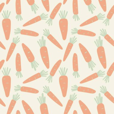 Havuçlu ve düz vektör resimli, kusursuz sonsuz desenler.