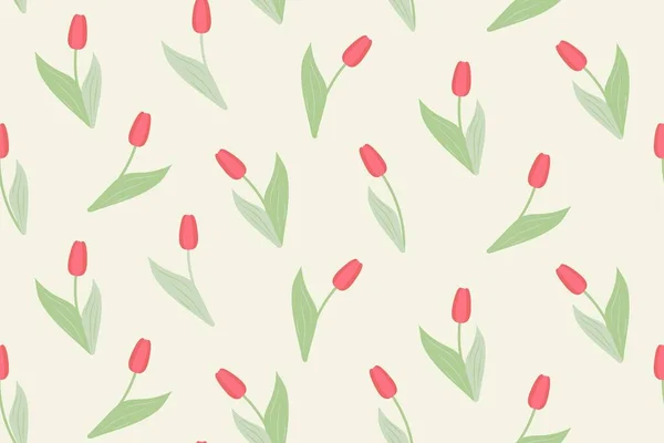 Tulips seamless pattern. simple background. Modern flower design