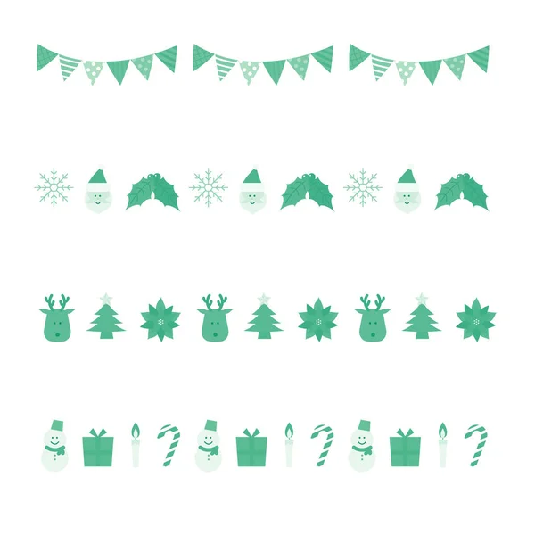 Navidad Ilustración Línea Set Material — Vector de stock